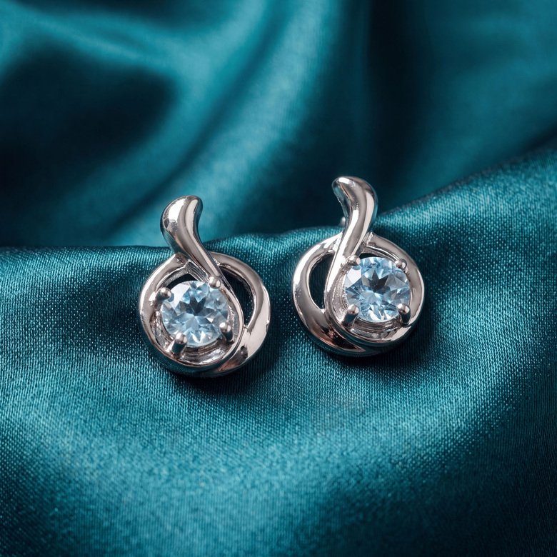 The same earrings rendered in the Twilight Silk style